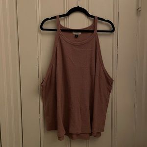 Dusty rose high neck tank top